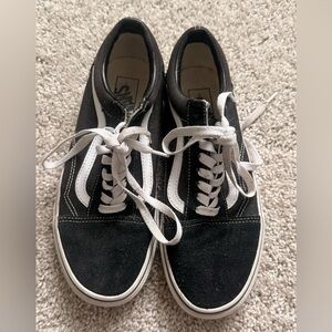 Vans Womens Sz 8.5 Black Old Skool Classic Lace Up Tennis Shoes/Low Top Sneakers